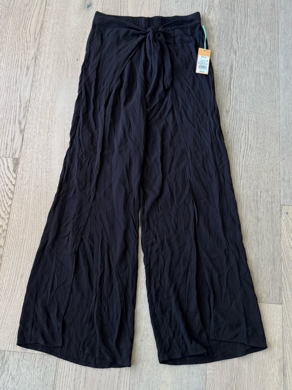 Kona Sol by Target Black Crinkle Wide Leg Beach Cover-Up Pants | NWT | Size S